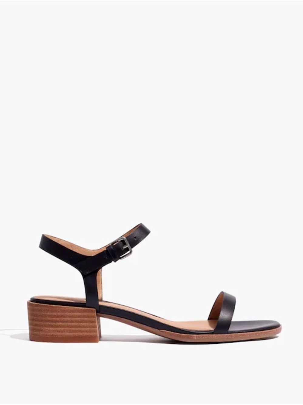 Madewell Classic Louise Black Leather Ankle Strap Sandal - Picture 1 of 6